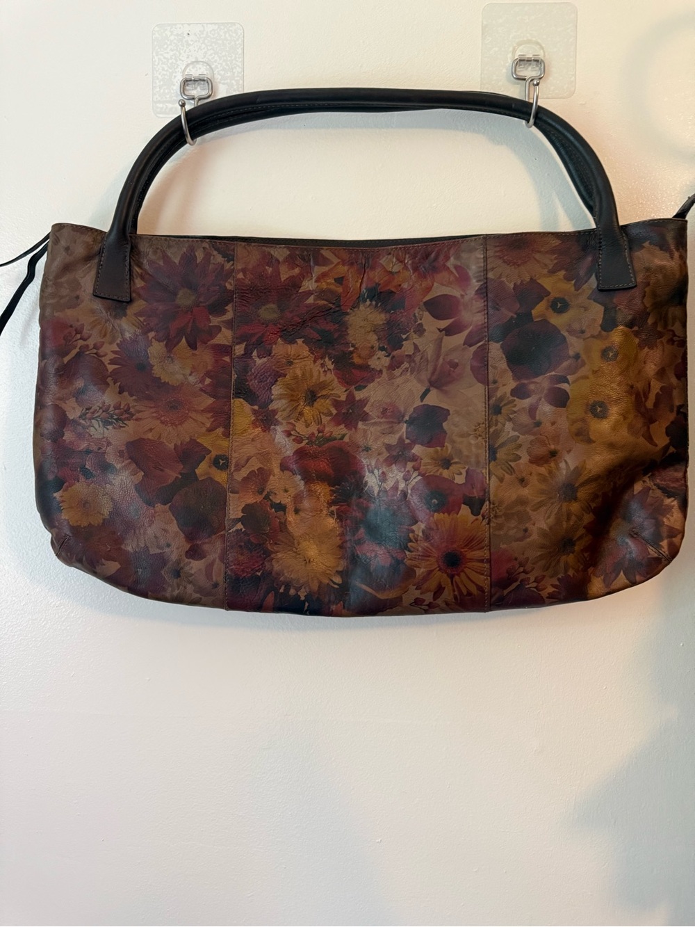 Maurizio Taiuti Floral Leather Shoulder Bag - Brown Multi - Picture 2 of 6